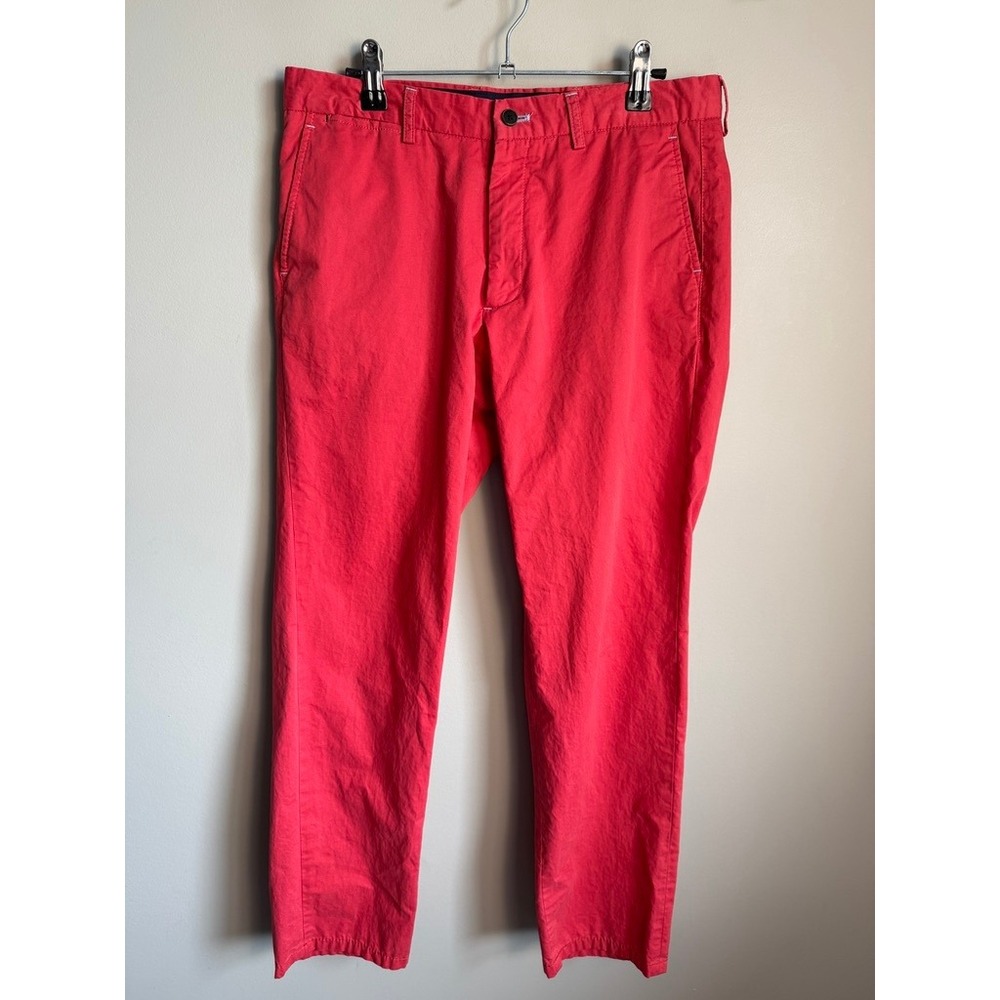 El Ganso Womens Coral Red Chino Pants 30 Preppy European Classic Vibrant